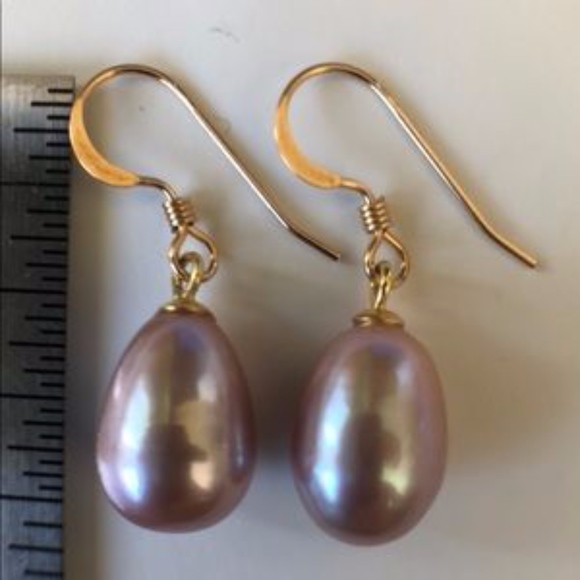 Handmade Jewelry - ***SOLD***AAA Purple Pearl Drop Earrings 14K Wires